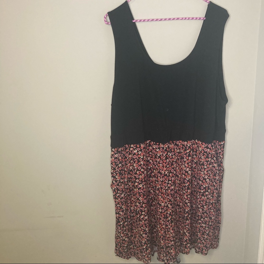 Torrid black red floral tank dress pockets